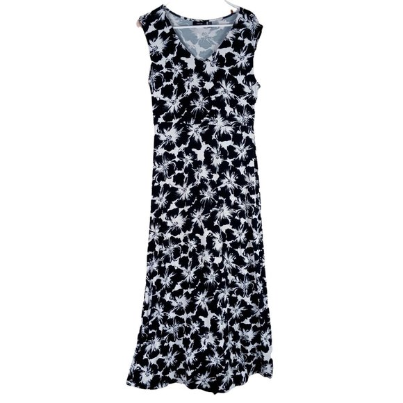 Apt. 9 Dresses & Skirts - Apt 9 Womens Long Maxi Floral Dress Sleeveless Black White Size PM Petite Summer